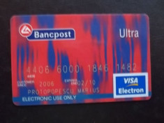 CARD BANCPOST - ULTRA - VISA ELSTRON ( NR 4444 ) foto