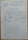 Manuscris al scriitorului Mircea Santimbreanu , 4 pagini, Alta editura