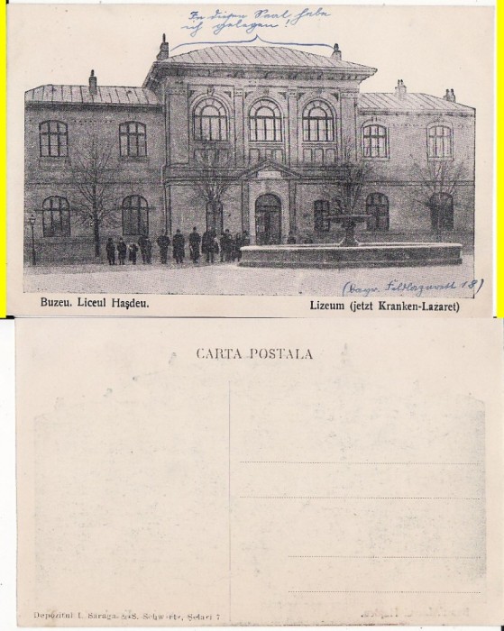 Buzau - Liceul Hasdeu-WWI, WK1-militara