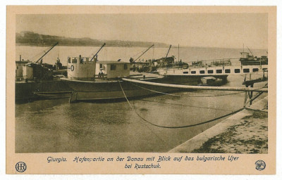 1113 - GIURGIU, harbor, ships - old postcard - unused foto
