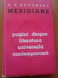 Meridiane. Pagini despre literatura universală contemportană.- A.E. Baconsky