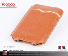 Husa Toc Piele Naturala Apple iPhone 4 4S Brown by Yoobao Originala foto