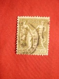 Timbru 1Franc oliv 1884 tip I ,Franta , stamp.