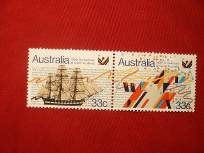 Serie 150 Ani Australia Sud -Nava 1986 Australia , 2 val. foto