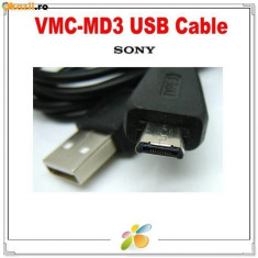 Cablu de date USB Sony Cyber-Shot VMC-MD3 DSC-TX100 DSC-TX10 DSC-T110 DSC-T110D DSC-HX9 DSC-HX7 DSC-H70 DSC-WX7 DSC-WX9 DSC-WX10 DSC-W570 DSC-W380 foto