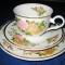 Set de o persoana din portelan cu desing floral cu trandafiri