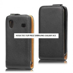 Husa Eleganta TOC FLIP PIELE Slim SAMSUNG GALAXY ACE S5830 / S5830i + FOLIE DISPLAY CADOU foto