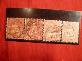 Set 4 Timbre 10 C 1867 ,Elvetia , stamp.-var. de culoare