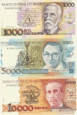 BRAZILIA - LOT 3 bancnote / 1992. UNC. foto