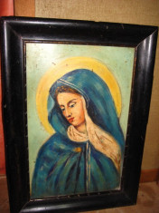 Fecioara Maria, tablou religios pe lemn foto