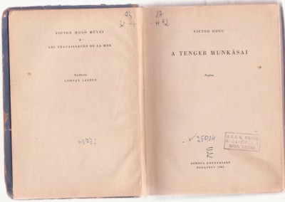Victor Hugo - A Tenger Munkasai (Lb. maghiara) foto