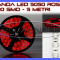 ROLA BANDA 300 LED - LEDURI SMD 5050 ROSU (ROSIE, ROSI) - 5 METRI, IMPERMEABILA (WATERPROOF), FLEXIBILA