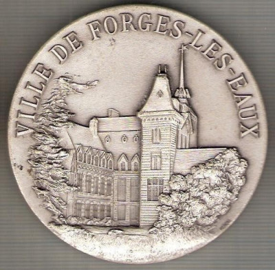 C22 Medalie VILLE DE FORGES - LES - EAUX -Franta - marime circa 68 mm -greutate aprox. 150 gr -starea care se vede foto