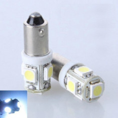 Bec auto BA9s 5x SMD5050 Alb Pur / Albastru / Rosu / Verde foto