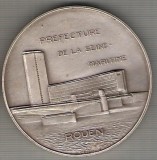 C25 Medalie Prefectura Senei-Maritime -Rouen(harta)1965 -Franta - marime circa 67 mm -greutate aprox.147 gr -starea care se vede, Europa