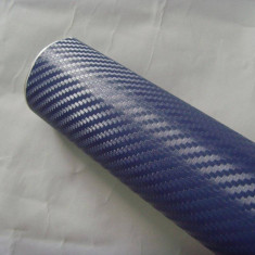 folie carbon 3d de culoare albastra siliconica foto