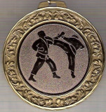 C67 Medalie JUDO -Campionatul European, Bucuresti. Romania 22.05.2010-cu panglica -marime circa 70x74 mm -greutate aprox. 97 gr -starea care se vede
