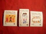 Serie Anul Internat. al Copilului 1979 Malta , 3 val.