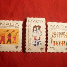 Serie Anul Internat. al Copilului 1979 Malta , 3 val.