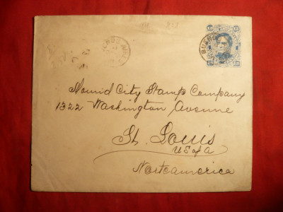 Plic-timbru imprimat 15 C Argentina 1881 - la St.Louis SUA foto
