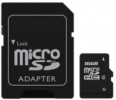 Card memorie micro sd hc 16 gb mare viteza cu adaptor sd 16gb foto