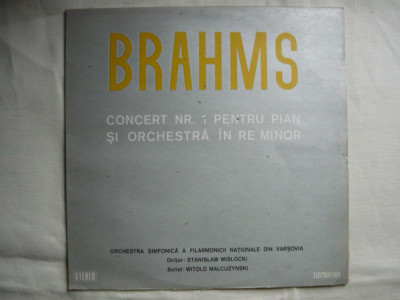 Brahms - Concert nr. 1 pentru pian si orchestra in Re minor - ( solist Witold Malcuzynski ) - VINIL foto