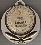 C110 Medalie BASCHET -Locul I Masculin Juniori -cu panglica tricolora -marime circa 70x77 mm -greutate aprox. 49 gr -starea care se vede