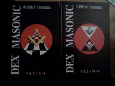 DEX MASONIC - Olimpian Ungherea -2 vol. , 2007 ; 627+606 pag.; ex. numerotat foto