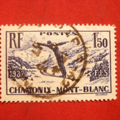 Serie- Campionat Mondial Sky- Chamonix 1937 Franta ,1 val.stamp.