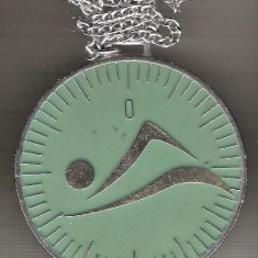 C149 Medalie Natatie -Cupa Sperantelor 8-10 ani, 1981 -cu lantisor -marime circa 60x64 mm-greutate aprox. 29 gr total- starea care se vede
