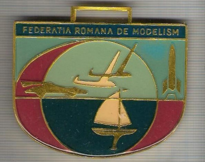 C130 Medalie FEDERATIA NATIONALA DE MODELISM -marime circa 64x55 mm foto