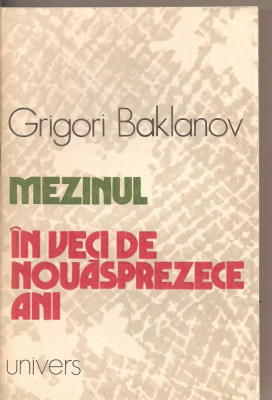 (C2137) MEZINUL * IN VECI DE NOUASPREZECE ANI DE GRIGORI BAKLANOV. EDITURA UNIVERS, BUCURESTI, 1986 foto