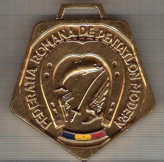 C131 Medalie Conc.International Prietenia Pentatlon Modern Bucuresti 1980 -marime circa 60x64 mm -greutate aprox. 22 gr- starea care se vede