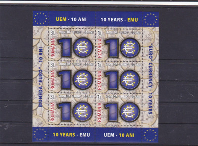 10 ani Euro, varianta Aur klbg , Romania. foto