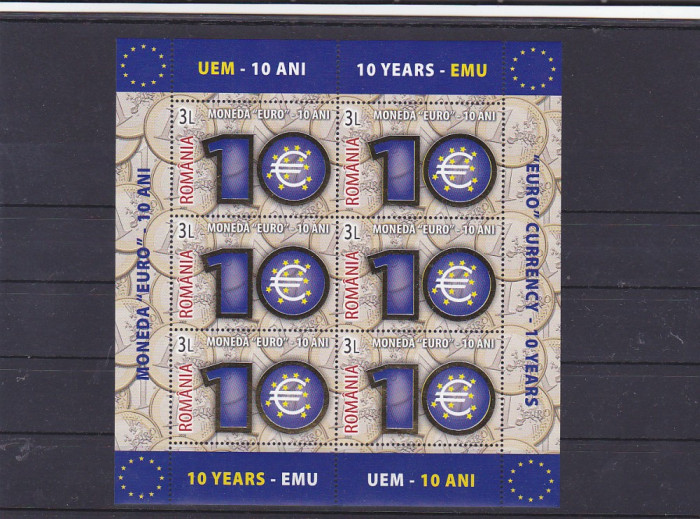 10 ani Euro, varianta Aur klbg , Romania.