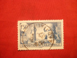 *Serie-Expozitie Internationala Paris 1937 Franta ,1val.stamp., Stampilat