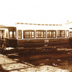 Carte postala ilustrata Vagon de tramvai acoperit, tractiune cu cai, 1929