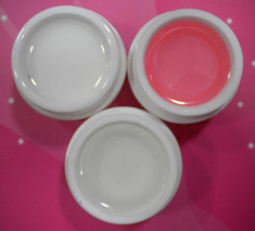 Set 3 geluri uv, gel transparent/clear + roz/pink + alb mat/white, geluri de constructie, geluri uv la Promotie foto