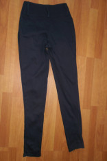 Pantaloni dama skinny, talie inalta, office, bleumarin 24/34 foto