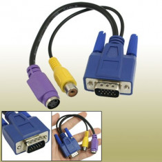 Vga To S-video / Rca Composite Adapter Cable / Hub. SA TOT CUMPERI DE LA MINE !!! foto