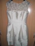 Rochie de ocazie, Midi, Alb, Matase