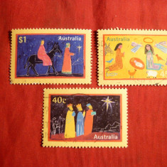 Serie - Craciun - Desene Copii 1998 Australia , 3 val. stamp.