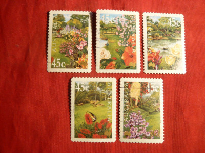 Serie - Gradini de Flori 2000 Australia , 5 val. stamp. foto