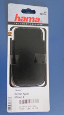 1268plu Toc telefon mobil Hama pt. Apple iPhone 4 husa piele veritabila neagra protectie practica foto