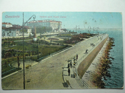 CONSTANTA - VEDERE SPRE HOTEL CAROL - INCEPUTUL ANILOR 1900 foto