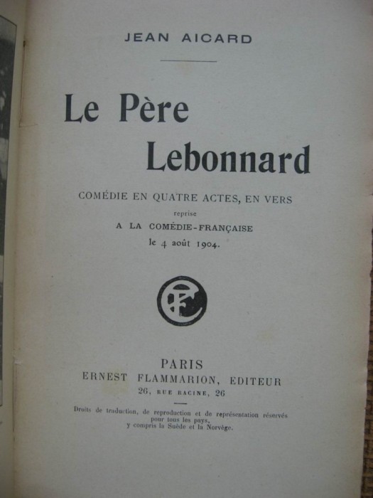 Jean Aicard - Le pere Lebonnard (in limba franceza)