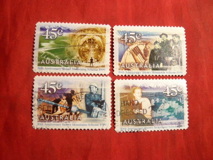 Serie- 50 Ani Complex Hidroenergetic 1999 Australia ,4val.stamp.