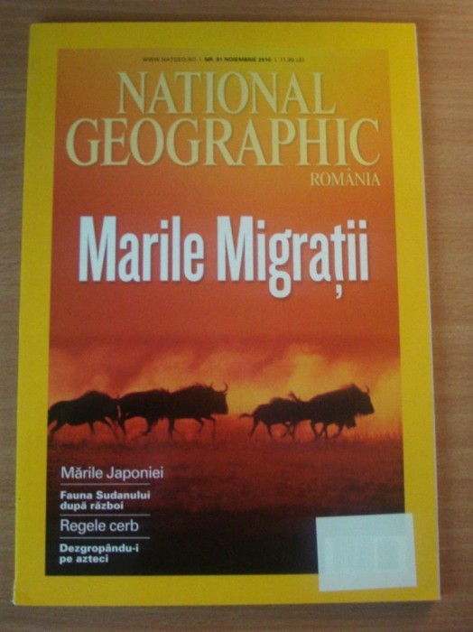 National Geographic Romania #Noiembrie 2010 - Marile migratii, Regele Cerb National Geographic Romania #Noiembrie 2010 - Marile migratii, Regele Cerb