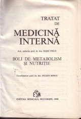 PAUN-TRATAT DE MEDICINA INTERNA-BOLILE de metabolism si nutritie foto