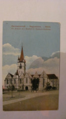 PVM - Ilustrata Sibiu &amp;quot;Biserica Evanghelica&amp;quot;, circulata 1919, cenzurata foto